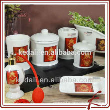 Acessórios de casa de banho cerâmica de cerâmica vermelha Set For Home
